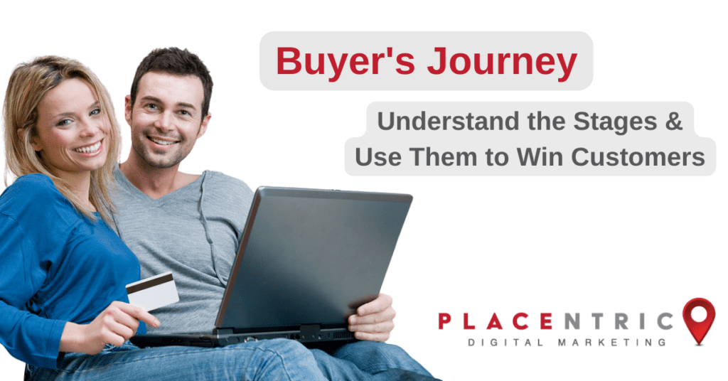 buyer's journey - couple online shopping with laptop
