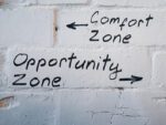 Wall with grafitti comfort zone vs opportunity zone