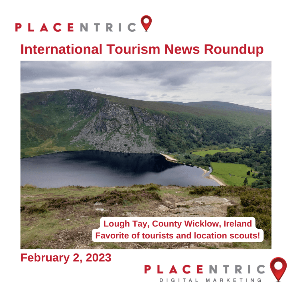 International Tourism News Roundup Feb 2, 2023 image of Lough Tay, County Wicklow, Ireland