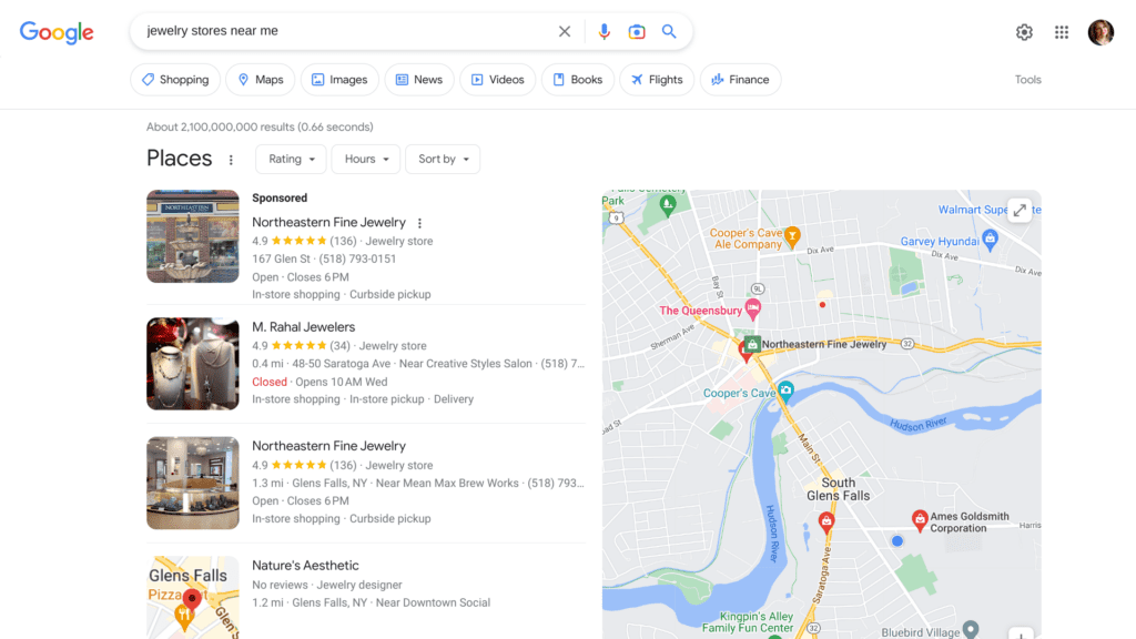 Google Business Listing with Map